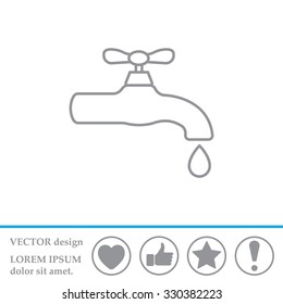 Water tap vector line icon