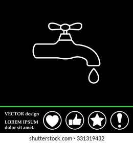Water tap vector line icon