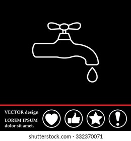 Water tap vector line icon