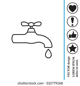 Water tap vector line icon