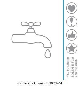 Water tap vector line icon