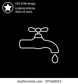 Water tap vector line icon