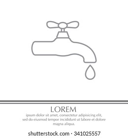 Water tap vector line icon
