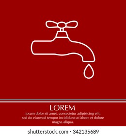 Water tap vector line icon