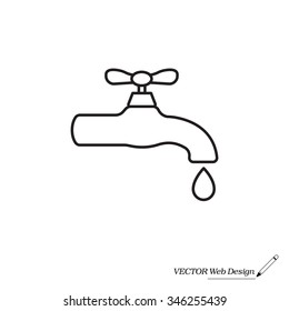 Water Tap Vector Line Icon Stock Vector (Royalty Free) 413802898