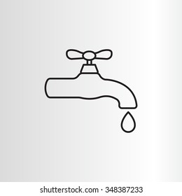 Water tap vector line icon