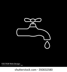 Water tap vector line icon