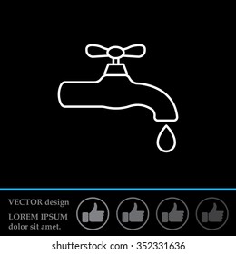Water tap vector line icon