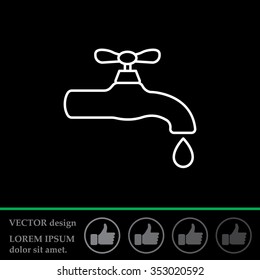 Water tap vector line icon