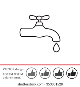 Water tap vector line icon