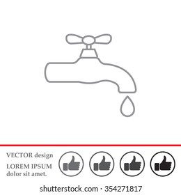 Water tap vector line icon