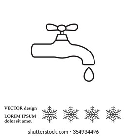 Water tap vector line icon