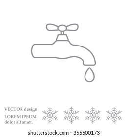 Water tap vector line icon