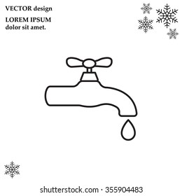 Water tap vector line icon