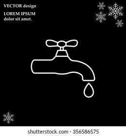 Water tap vector line icon