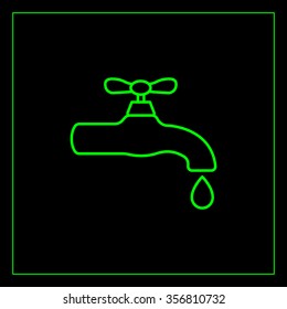 Water tap vector line icon