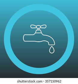 Water tap vector line icon