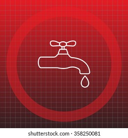 Water tap vector line icon