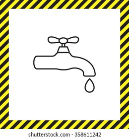 Water tap vector line icon