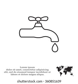 Water tap vector line icon