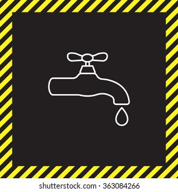 Water tap vector line icon