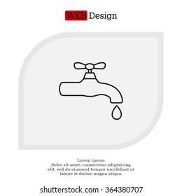 Water tap vector line icon