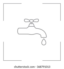 Water tap vector line icon
