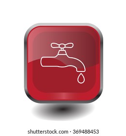 Water tap vector line icon