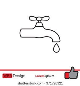 Water tap vector line icon