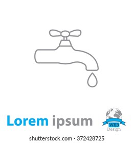 Water tap vector line icon