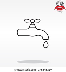 Water tap vector line icon