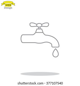Water tap vector line icon
