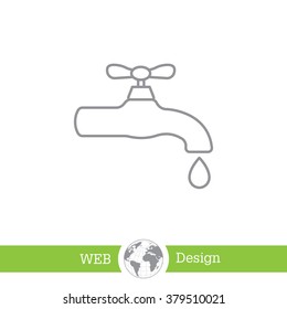 Water tap vector line icon
