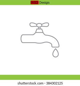 Water tap vector line icon