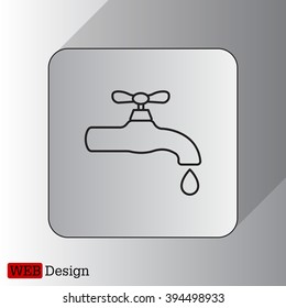 Water tap vector line icon