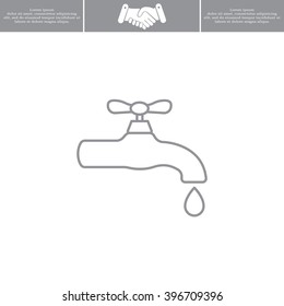Water tap vector line icon