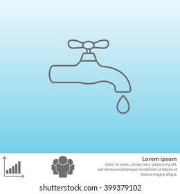 Water tap vector line icon