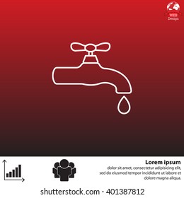 Water tap vector line icon