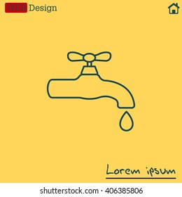 Water tap vector line icon