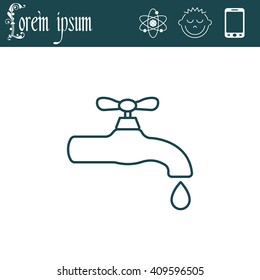 Water tap vector line icon