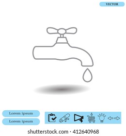 Water tap vector line icon
