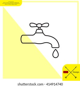 Water tap vector line icon