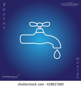 Water tap vector line icon