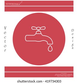 Water tap vector line icon