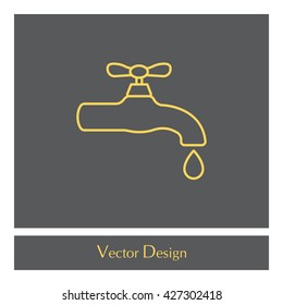 Water tap vector line icon