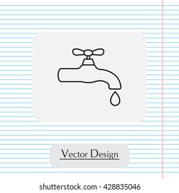 Water tap vector line icon