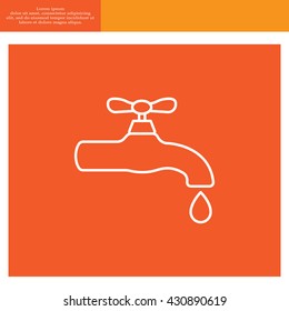 Water tap vector line icon