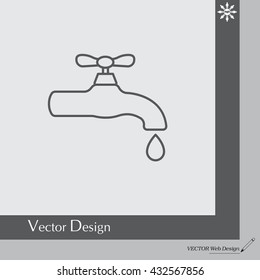 Water tap vector line icon