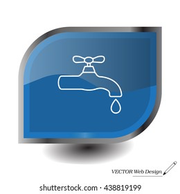 Water tap vector line icon