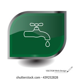 Water tap vector line icon